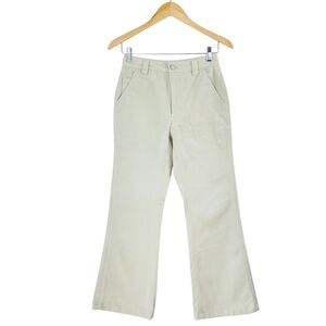 Aritzia TNA High Rise Bootcut Flared Ivory Cream Cotton Denim Jeans Pants Size 2